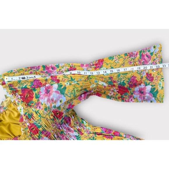 Robert Louis Womens XL Floral Maxi Dress Flowy Smocked Bell Sleeve Feminine - Picture 6 of 9